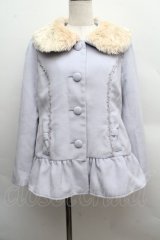 axes femme POETIQUE / 襟ファーリボンコート  ラベンダー S-25-12-13-056-AX-CO-HR-ZS