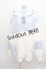 ililil / あざと可愛い天使ボアぱぁかぁ  サックスｘ白 S-25-12-13-057-PU-TO-HR-ZS