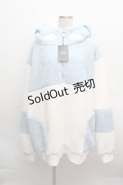 画像1: ililil / あざと可愛い天使ボアぱぁかぁ  サックスｘ白 S-25-12-13-057-PU-TO-HR-ZS