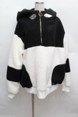 画像1: ililil / あざと可愛い天使ボアぱぁかぁ  黒ｘ白 S-25-12-13-058-PU-TO-HR-ZS