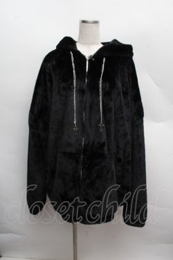 画像1: VOLAN&APHRODITE / ファーパーカー  黒 S-25-12-13-060-PU-CO-AS-ZS