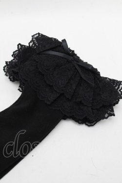 画像2: metamorphose / ラッセルレースハイソックス  黒 S-25-12-13-001-ME-ZA-AS-ZS