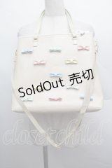 MILK / リボントートバッグ  オフ S-25-12-13-009-ML-BG-AS-ZS
