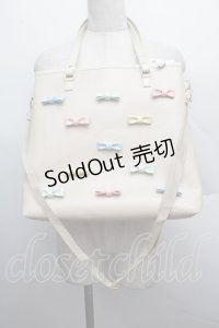 MILK / リボントートバッグ  オフ S-25-12-13-009-ML-BG-AS-ZS