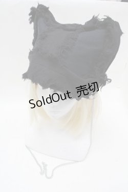 画像1: PUTUMAYO / チェーンネコ耳ハット  黒 S-25-12-13-002-PT-AC-HR-ZS