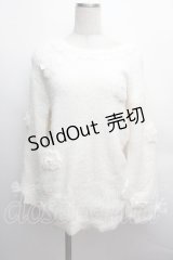 LIZ LISA / パフニットワンピース  白 S-25-12-13-014-LO-OP-HR-ZS