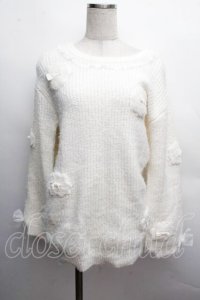 LIZ LISA / パフニットワンピース  白 S-25-12-13-014-LO-OP-HR-ZS