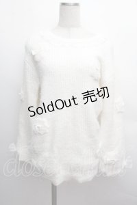 LIZ LISA / パフニットワンピース  白 S-25-12-13-014-LO-OP-HR-ZS