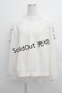 axes femme / 袖レースアッププルオーバー  オフ S-25-12-13-015-AX-TO-HR-ZS