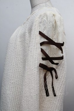 画像2: axes femme / 袖レースアッププルオーバー  オフ S-25-12-13-015-AX-TO-HR-ZS