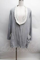 axes femme / レース切替カーディガン  グレー S-25-12-13-018-AX-BL-HR-ZS