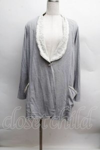 axes femme / レース切替カーディガン  グレー S-25-12-13-018-AX-BL-HR-ZS