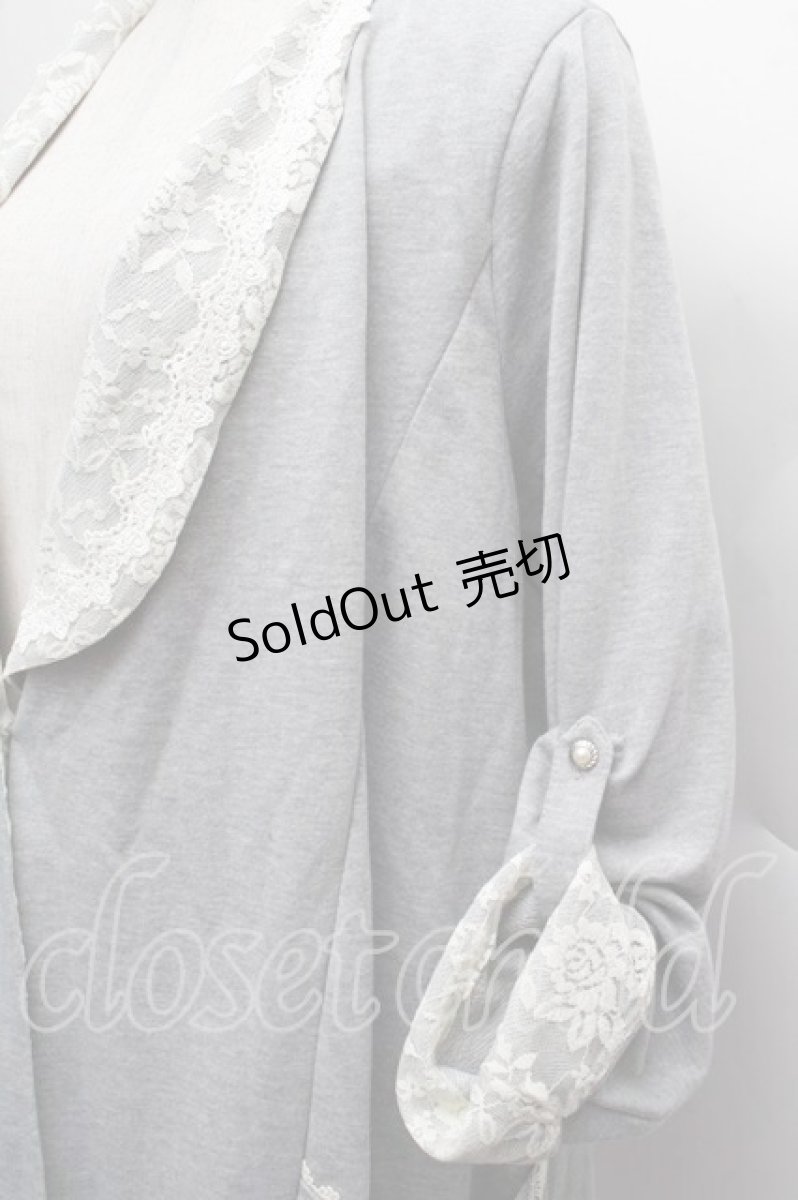 画像3: axes femme / レース切替カーディガン  グレー S-25-12-13-018-AX-BL-HR-ZI (3)