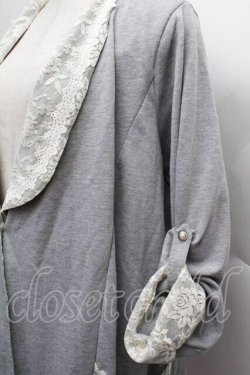 画像3: axes femme / レース切替カーディガン  グレー S-25-12-13-018-AX-BL-HR-ZS
