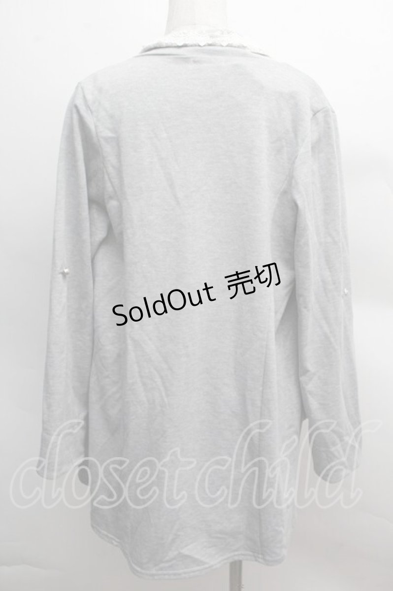 画像2: axes femme / レース切替カーディガン  グレー S-25-12-13-018-AX-BL-HR-ZI (2)