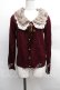 画像1: axes femme / 袖刺繍ファーティペ付きカーディガン  ワイン S-25-12-13-019-AX-TO-HR-ZS (1)