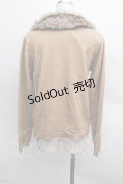 画像2: axes femme / 袖刺繍ファーティペ付きカーディガン  ブラウン S-25-12-13-020-AX-TO-HR-ZS