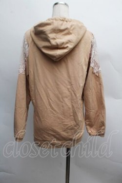 画像2: axes femme / 肩レースプルパーカー  ベージュ S-25-12-13-021-AX-BL-HR-ZS