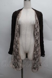 axes femme / レース切替カーディガン  ブラウン S-25-12-13-022-AX-BL-HR-ZS