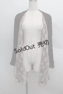 画像1: axes femme / レース切替カーディガン  ブラウン S-25-12-13-022-AX-BL-HR-ZS