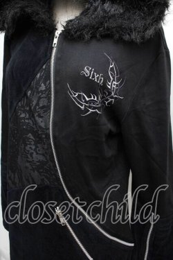 画像2: Sixh / ファーフード切替パーカー  黒 S-25-12-13-026-HN-TO-HR-ZS