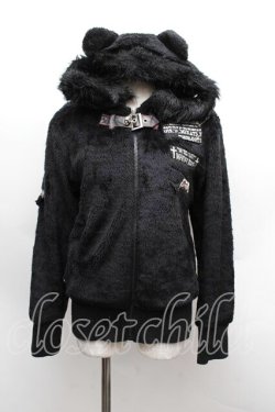 画像1: MAD / 猫耳ボアパーカー  黒 S-25-12-13-028-PU-TO-HR-ZS