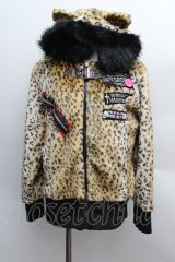 MAD / ねこみみレオパードファージャケット   S-25-12-13-029-PU-JA-HR-ZS