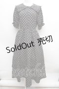 m petit by misako / 梨地水玉半袖ワンピース M 黒 S-25-12-13-036-LO-OP-AS-ZS