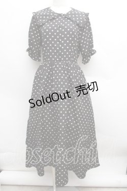 画像1: m petit by misako / 梨地水玉半袖ワンピース M 黒 S-25-12-13-036-LO-OP-AS-ZS