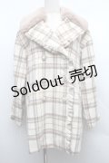 axes femme POETIQUE / ファー襟チェックコート  ベージュ S-25-12-15-048-AX-CO-HR-ZS