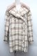 画像1: axes femme POETIQUE / ファー襟チェックコート  ベージュ S-25-12-15-048-AX-CO-HR-ZS (1)