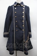 Amavel / ノスタルジアクロック刺繍ミリタリーロングコート  紺 S-25-12-15-051-CA-CO-HR-ZS