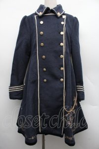 Amavel / ノスタルジアクロック刺繍ミリタリーロングコート  紺 S-25-12-15-051-CA-CO-HR-ZS