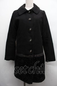 axes femme POETIQUE / フロッキー切替コート  黒 S-25-12-15-052-AX-CO-HR-ZS