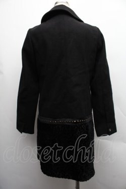 画像2: axes femme POETIQUE / フロッキー切替コート  黒 S-25-12-15-052-AX-CO-HR-ZS