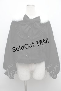 To Alice / ファー襟付きリボンコート  黒 S-25-12-15-053-LO-CO-HR-ZS