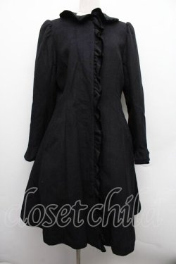 画像1: Moi-meme-Moitie / フリルコート  黒 S-25-12-15-055-MO-CO-HR-ZS