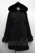 Rojita / スピンドルフーディーコート  黒 S-25-12-15-056-LO-CO-HR-ZS