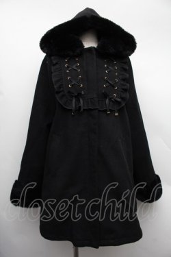 画像1: Rojita / スピンドルフーディーコート  黒 S-25-12-15-056-LO-CO-HR-ZS