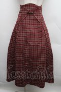 axes femme / コルセット風チェック柄スカート  ワイン S-25-12-15-058-AX-SK-HR-ZS