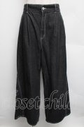 axes femme / バックリボンワイドデニムパンツ  ブラックデニム S-25-12-15-062-AX-PA-AS-ZS