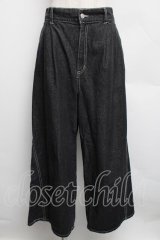axes femme / バックリボンワイドデニムパンツ  ブラックデニム S-25-12-15-062-AX-PA-AS-ZS