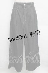 axes femme / バックリボンワイドデニムパンツ  ブラックデニム S-25-12-15-062-AX-PA-AS-ZS