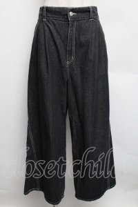 axes femme / バックリボンワイドデニムパンツ  ブラックデニム S-25-12-15-062-AX-PA-AS-ZS
