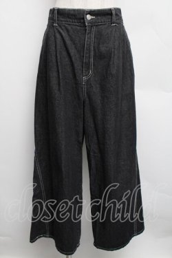 画像1: axes femme / バックリボンワイドデニムパンツ  ブラックデニム S-25-12-15-062-AX-PA-AS-ZS