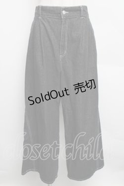 画像1: axes femme / バックリボンワイドデニムパンツ  ブラックデニム S-25-12-15-062-AX-PA-AS-ZS