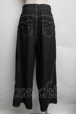 画像2: axes femme / バックリボンワイドデニムパンツ  ブラックデニム S-25-12-15-062-AX-PA-AS-ZS