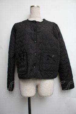 画像1: m petit by misako / クロミタフタハートキルトジャケット  黒 S-25-12-15-063-LO-JA-HR-ZS
