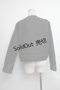 画像2: m petit by misako / クロミタフタハートキルトジャケット  黒 S-25-12-15-063-LO-JA-HR-ZS