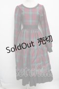 marcHenTica by Hiroko Tokumine / チェックワンピース  赤ｘグリーン S-25-12-15-065-LO-OP-AS-ZS